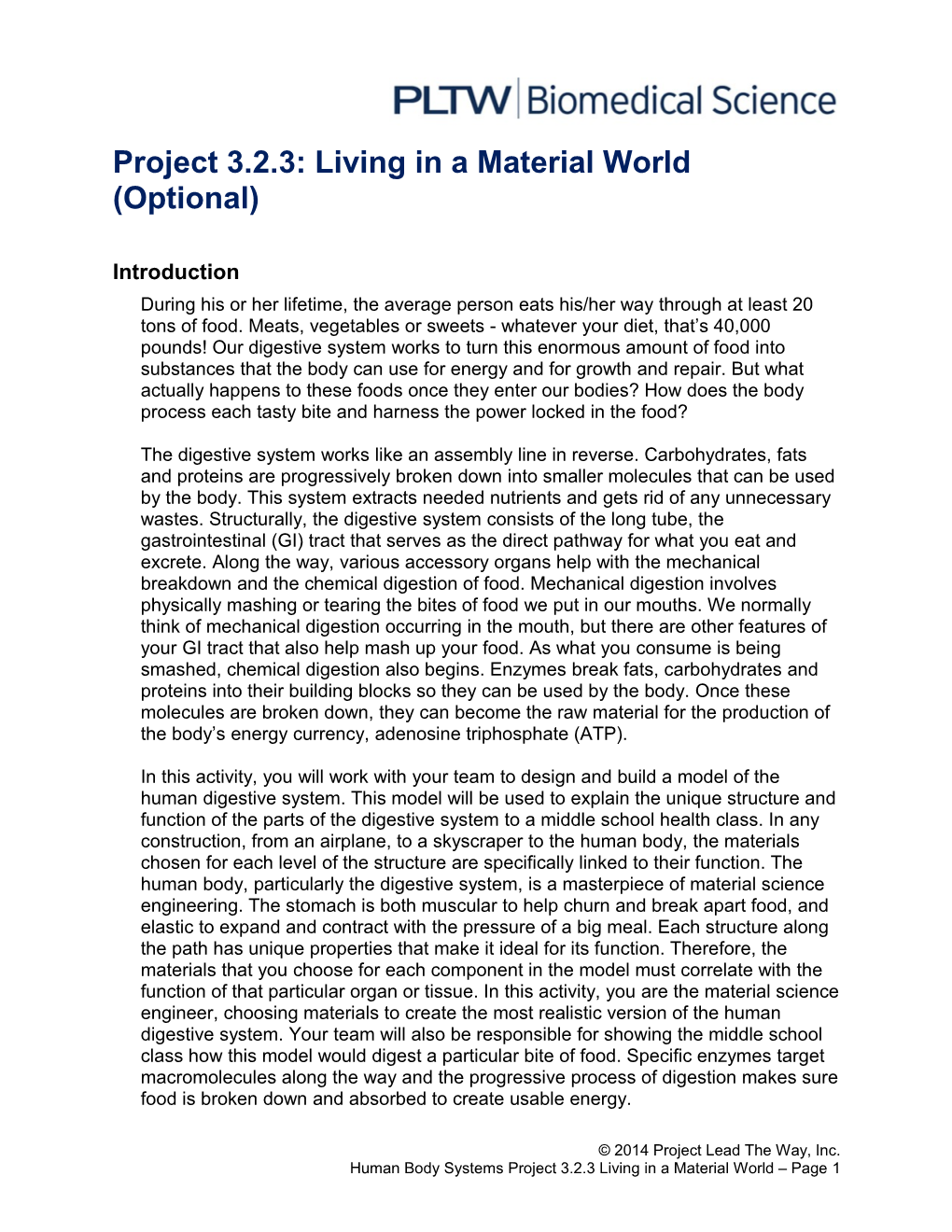 Project 3.2.3: Living in a Material World (Optional)