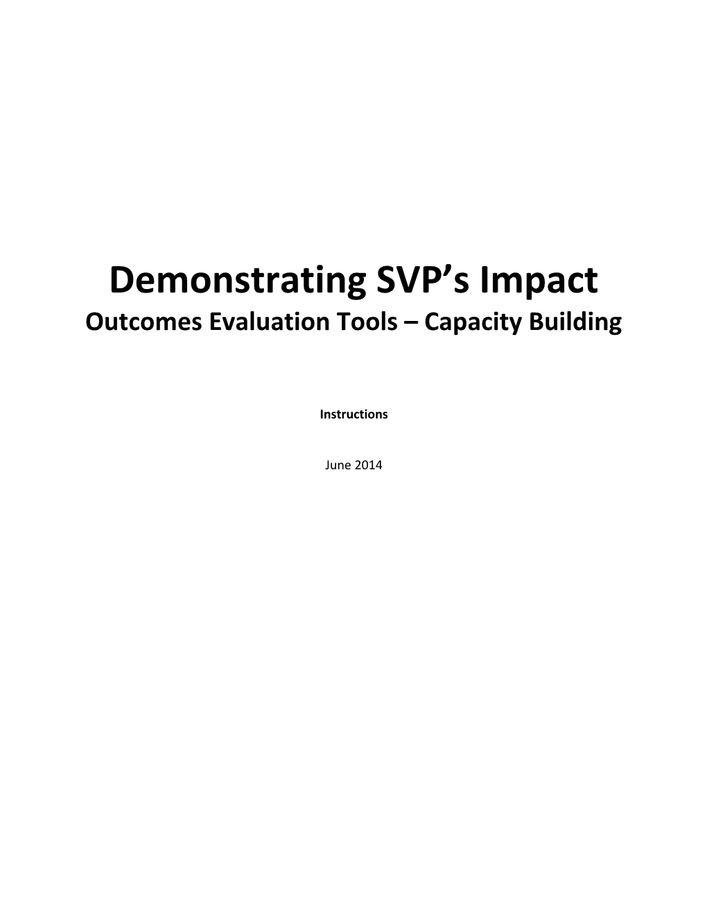 Outcomes Evaluation Tools Capacitybuilding