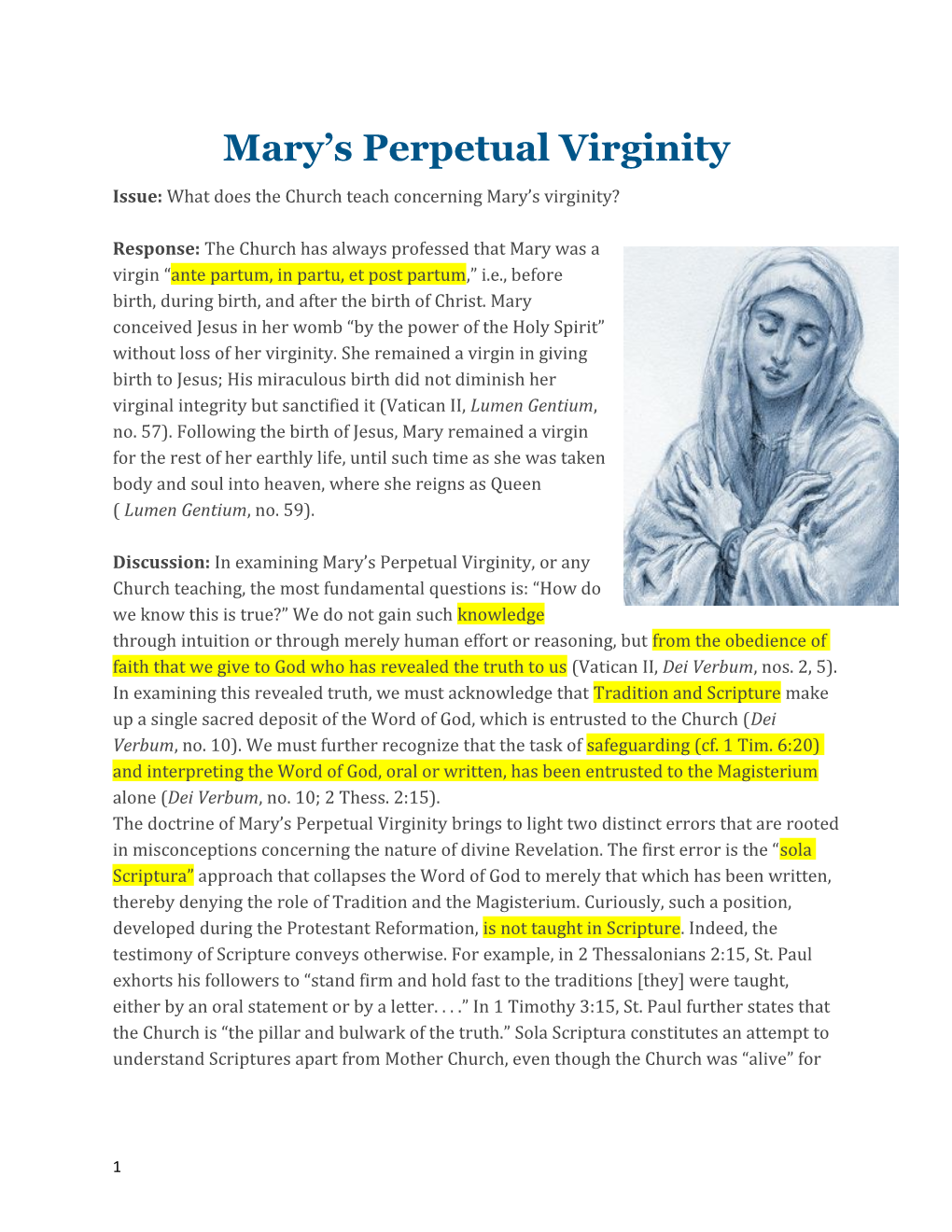 Mary S Perpetual Virginity
