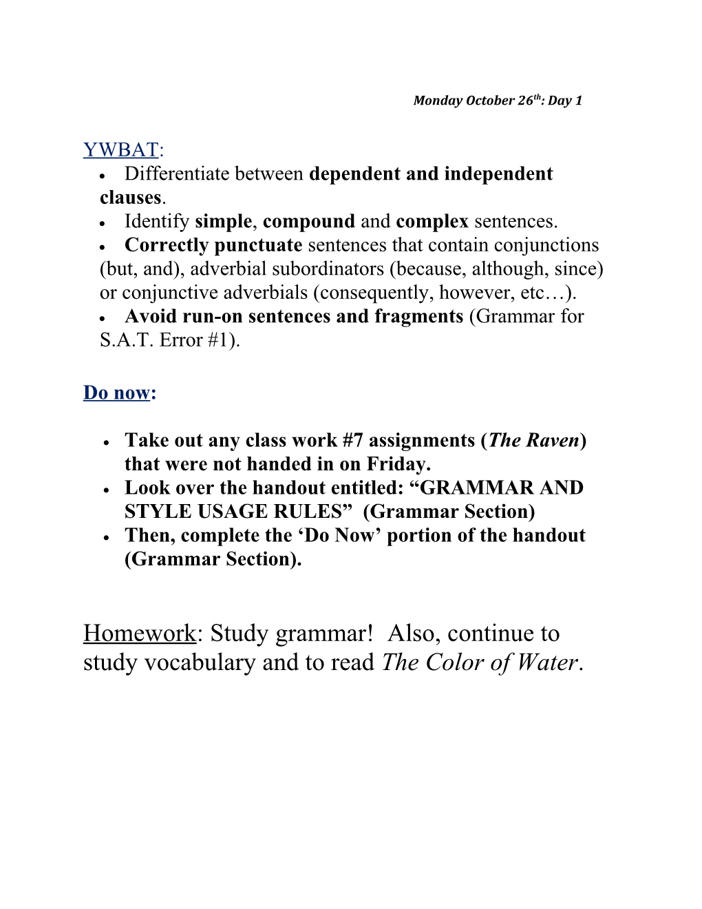 Differentiate Between Dependent and Independent Clauses