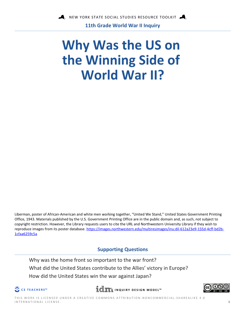 11Thgrade World War II Inquiry