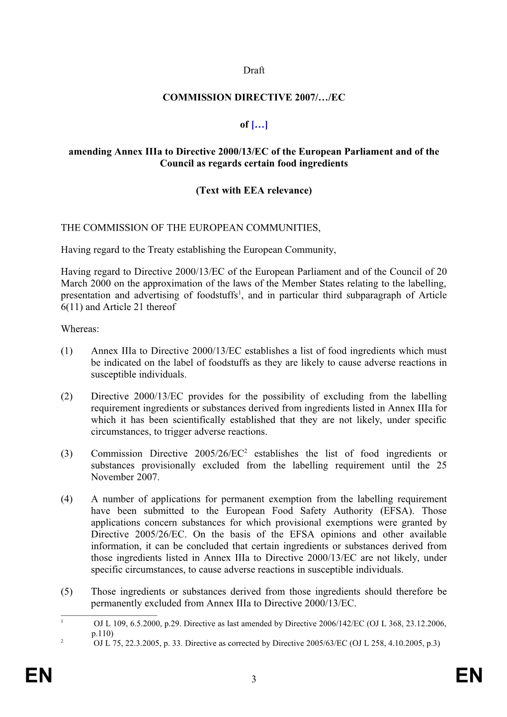 Commission Directive 2007/ /Ec