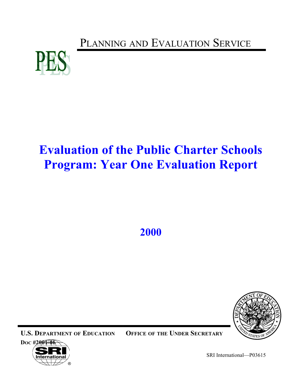 Evaluation of the Public Charter Schools Program: Year One Evaluation Report