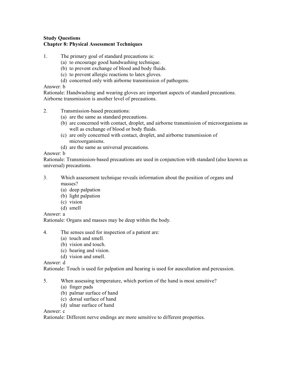 Chapter 8: Physical Assessment Techniques