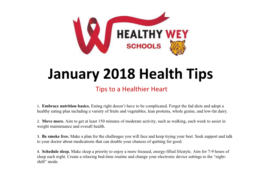 Tips to a Healthier Heart