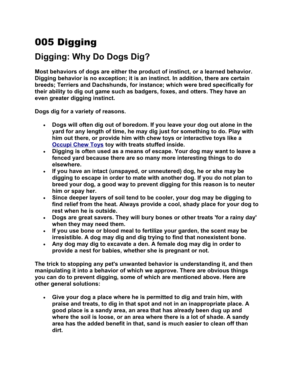 Digging: Why Do Dogs Dig?