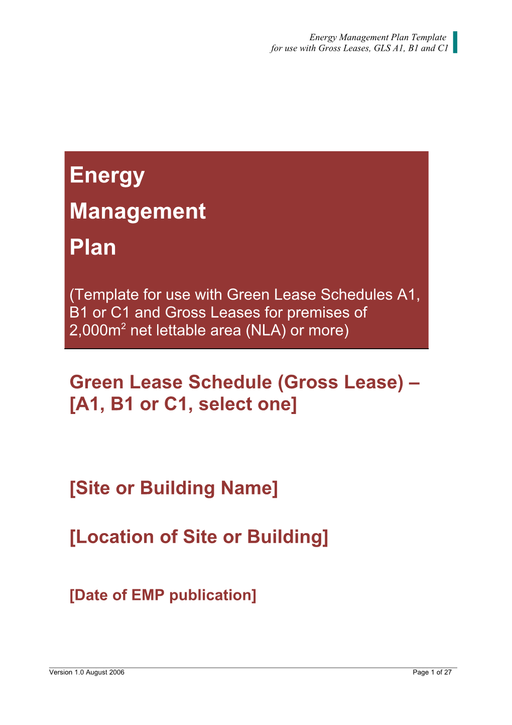 Green Lease Schedules - Gross Leases - Template