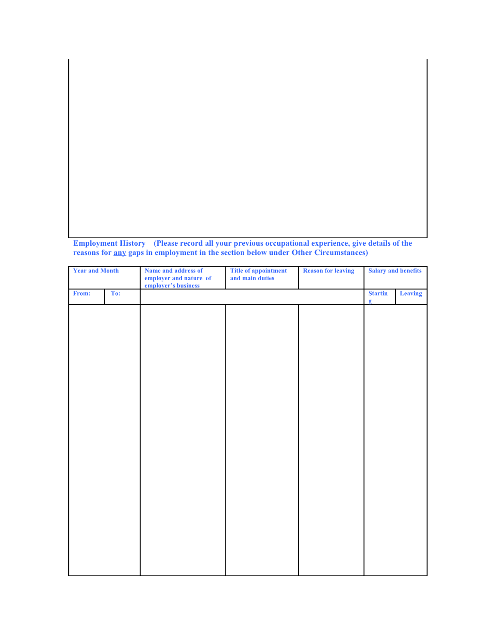 Confidential Threshold Application Form