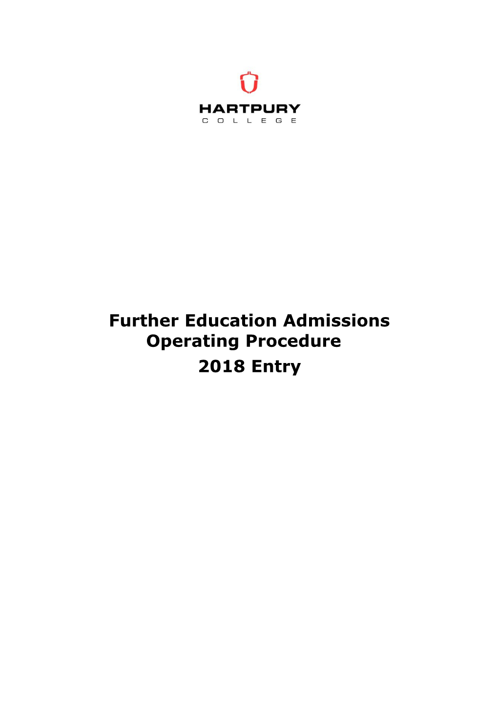 Further Education Admissions Operating Procedure