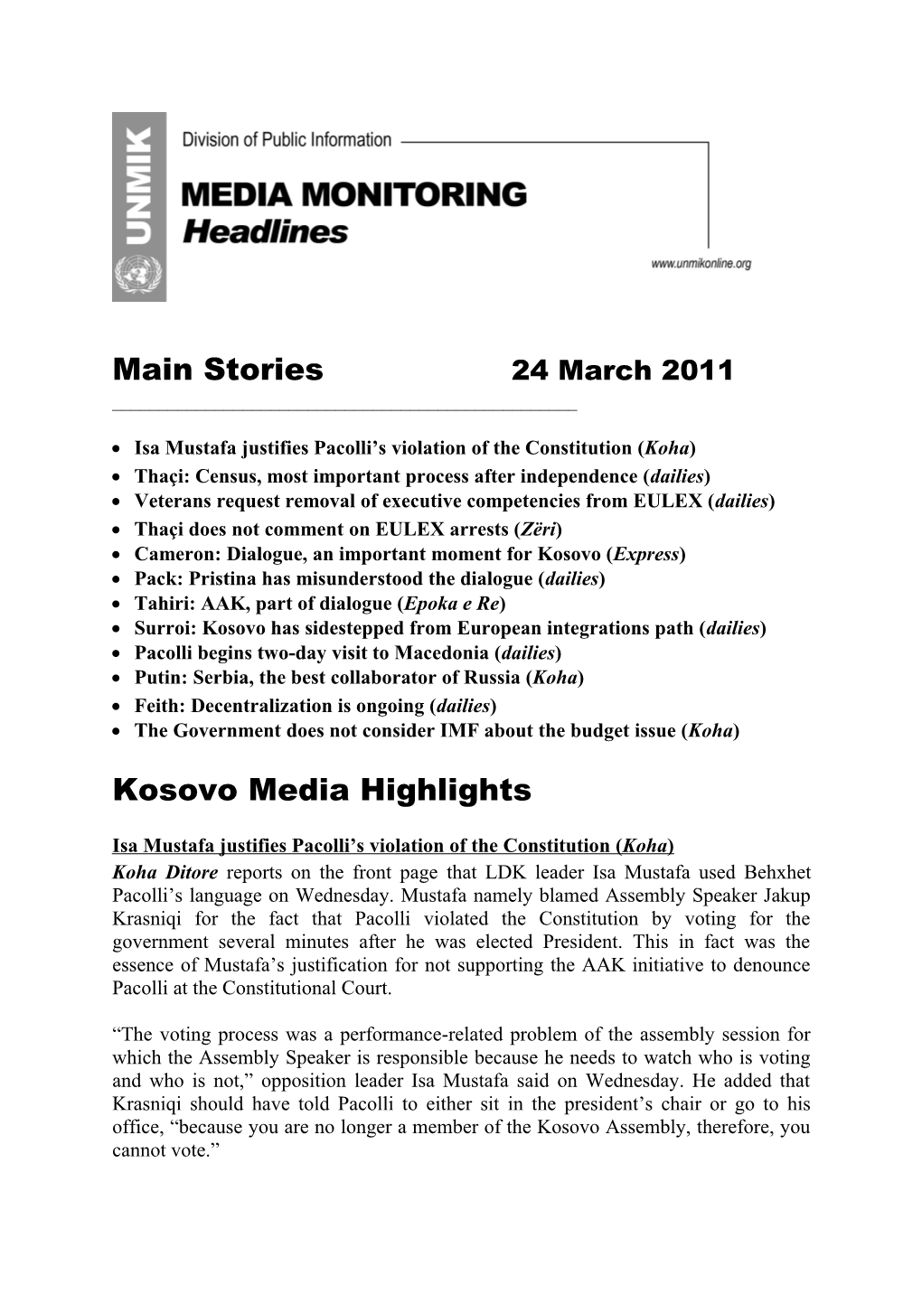 Main Stories 24March 2011