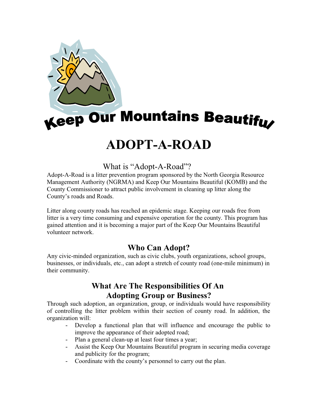 What Is Adopt-A-Highway