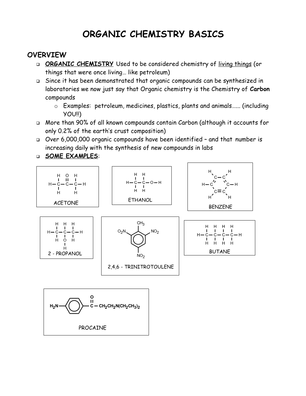 Organic Chemistry Basics
