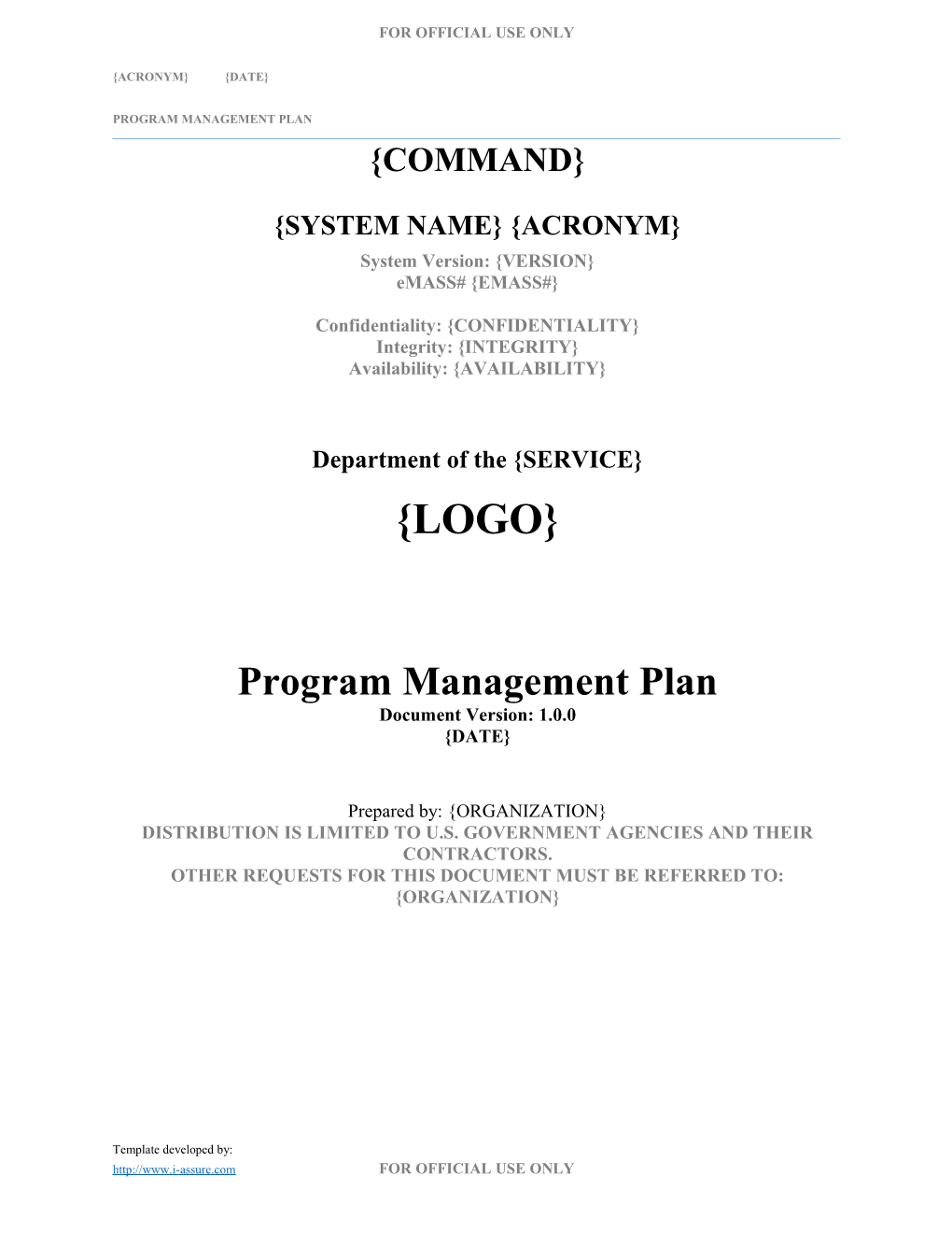 Program Management Plan