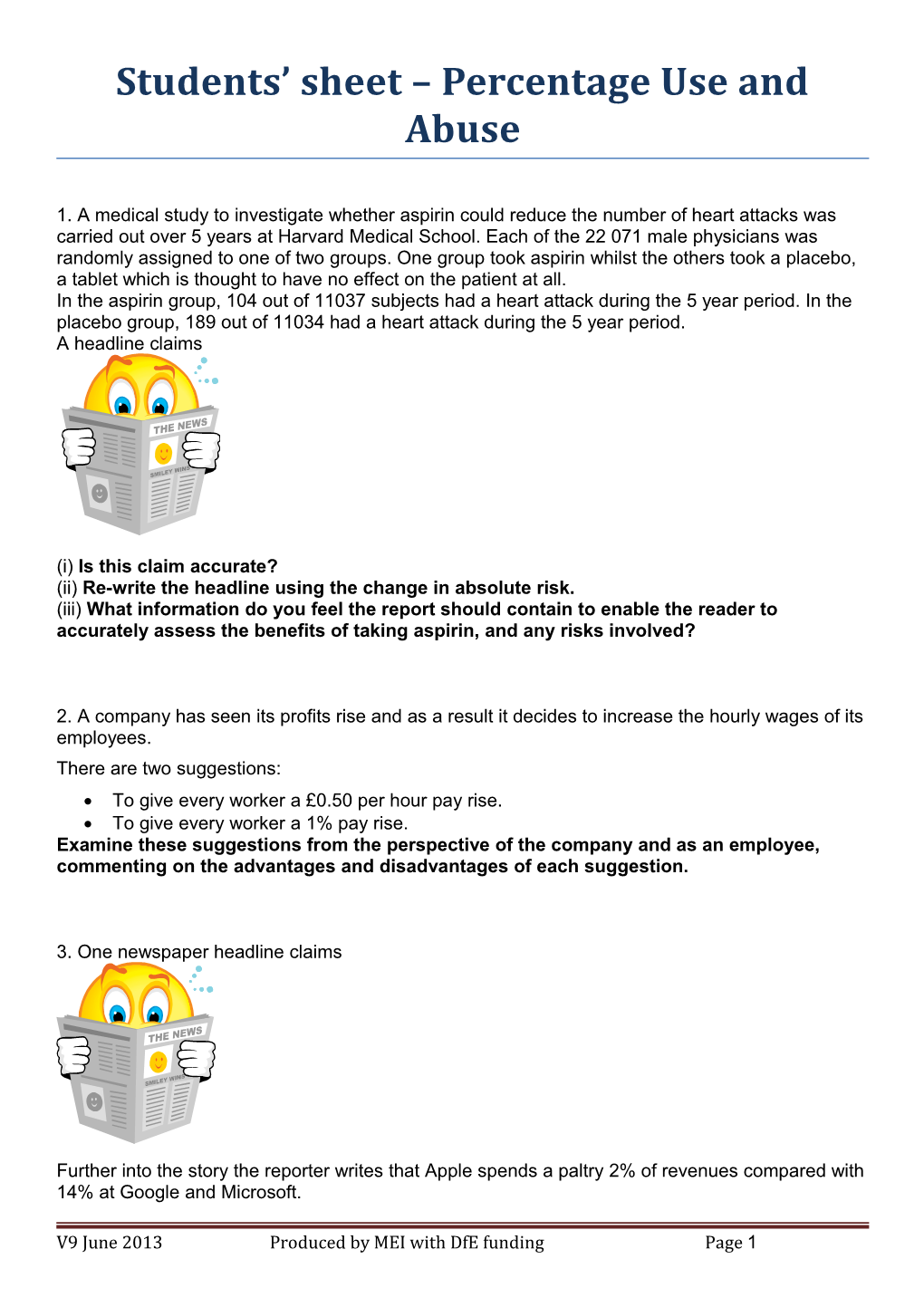 Students Sheet Percentage Use and Abuse