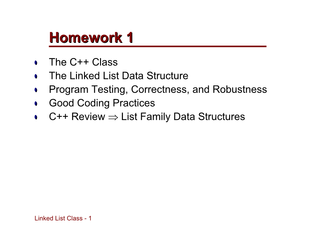 Linked List Class