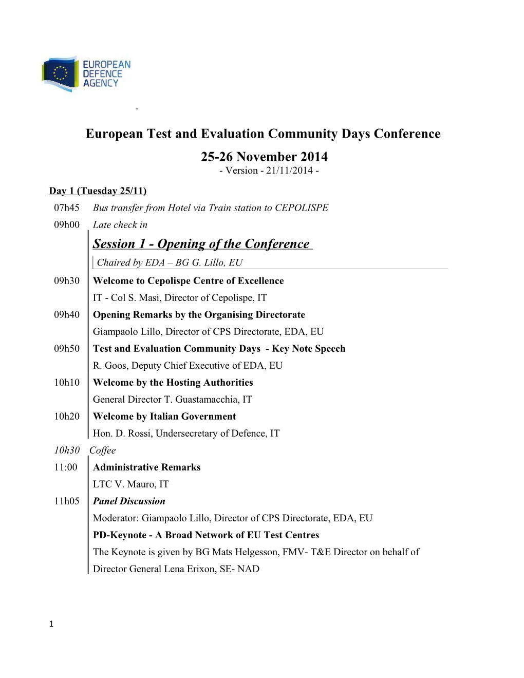 European Test and Evaluation Community Days Conference