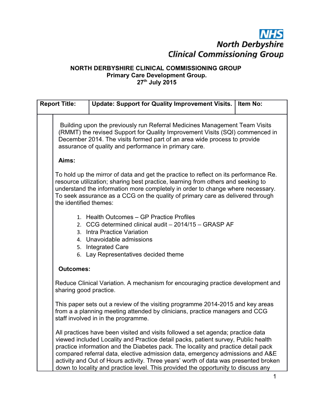 North Derbyshire Clinical Commissioning Group