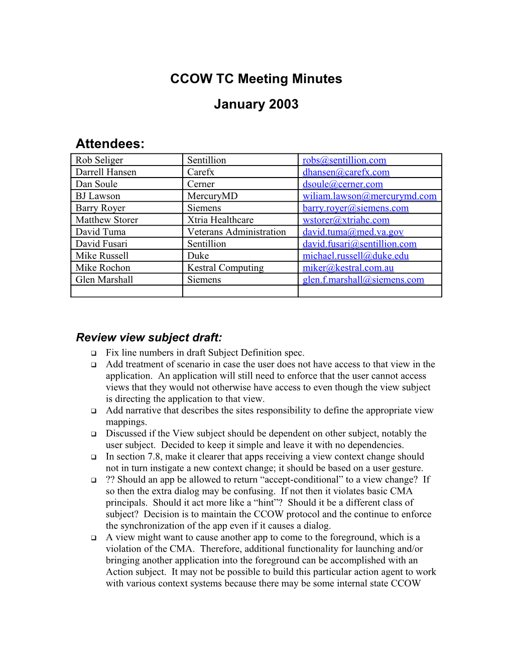 CCOW TC Meeting Minutes