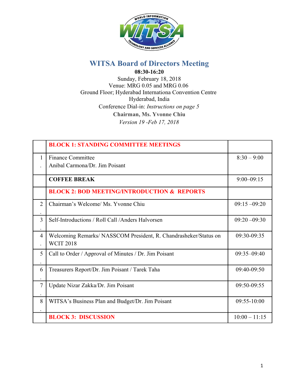 WITSA Board of Directors Meeting