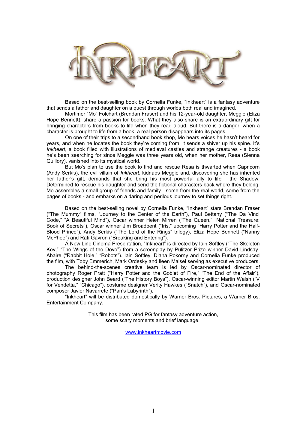 Based on the Best-Selling Book by Cornelia Funke, Inkheart Is a Fantasy Adventure That