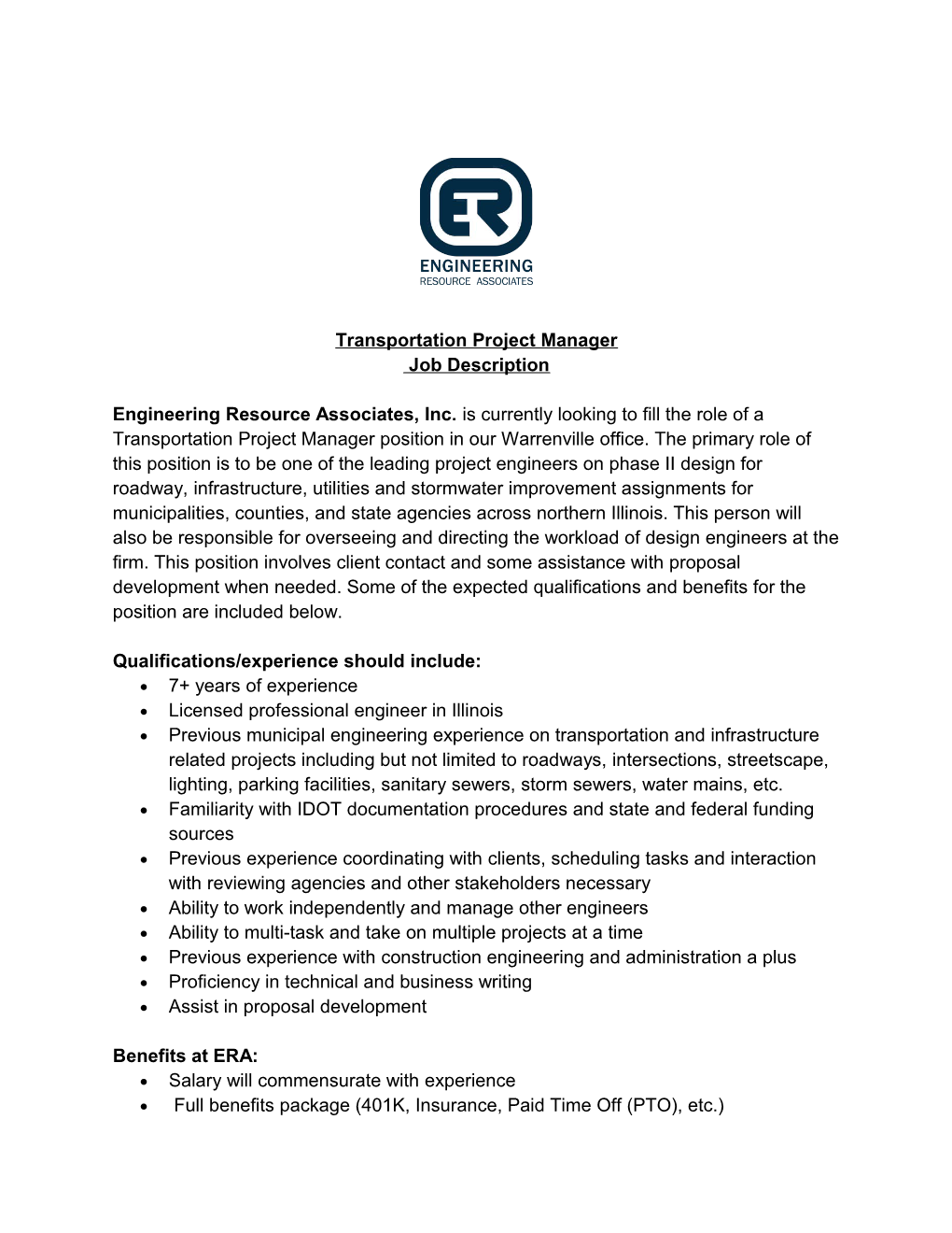 Transportation Project Manager