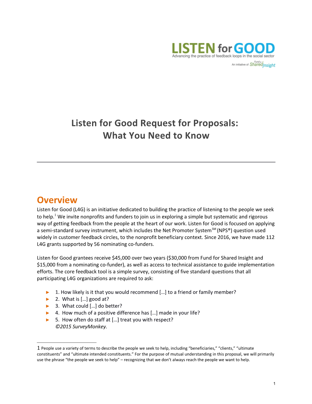 Listen for Good Request for Proposals: What You Need to Know