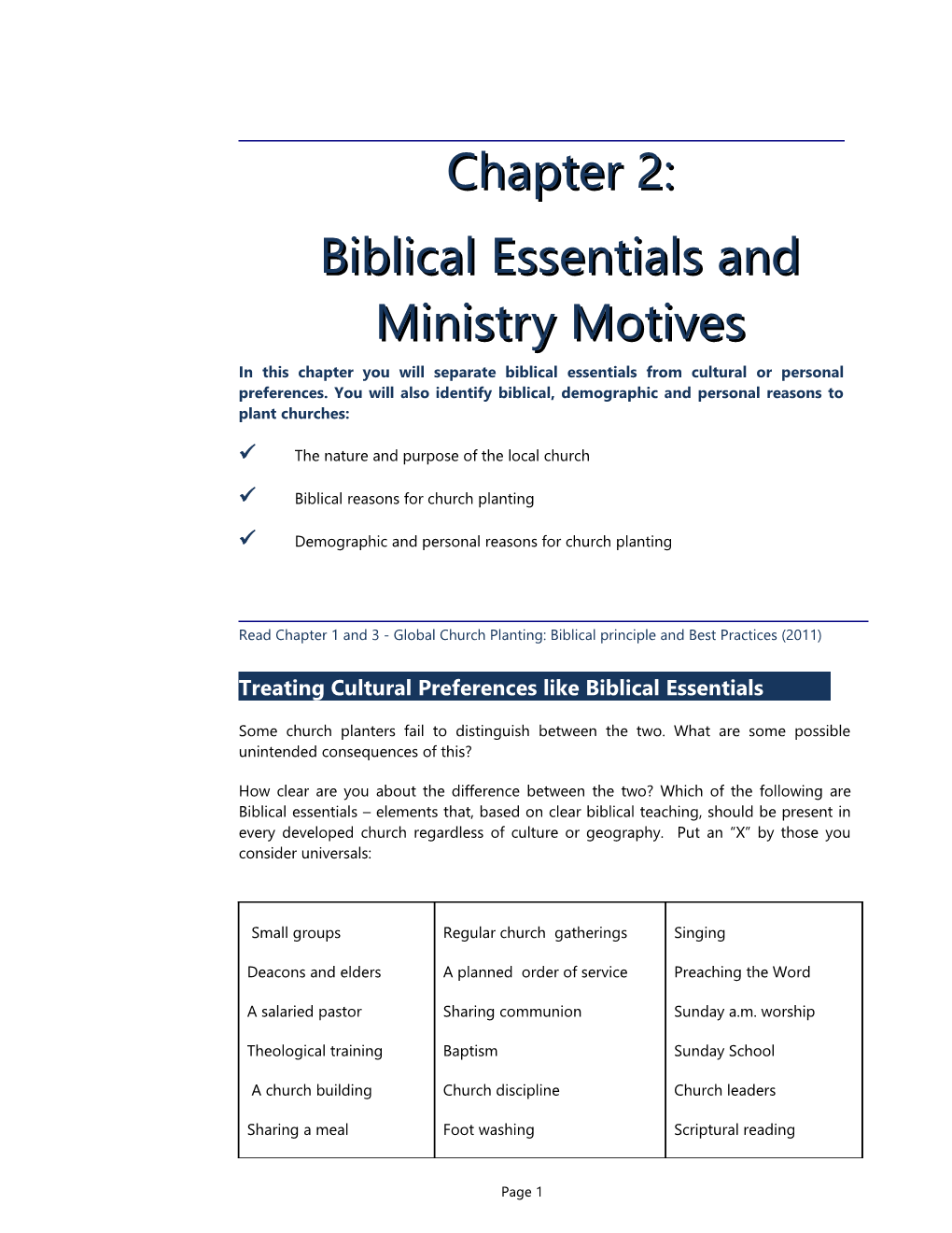 Church Planters Who Empower and Multiply-Chapter 2: Biblical Essentials and Ministry Motives