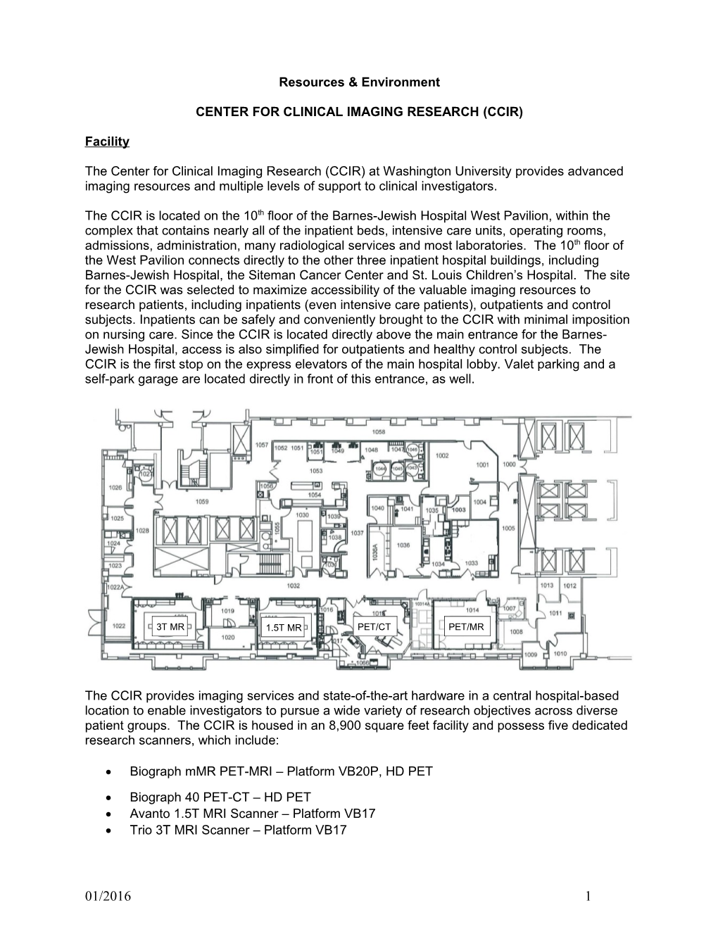 The Department of Radiology Is in the Process of Planning the Renovation of 9,285 Net Square