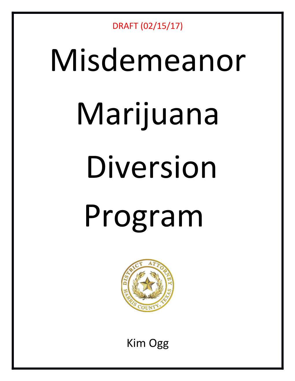 Misdemeanor Marijuanadiversion Program (Mmdp)