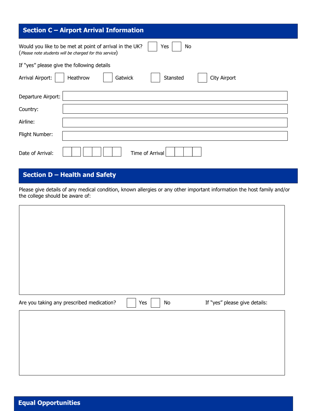 Overseas Student Accommodation Form