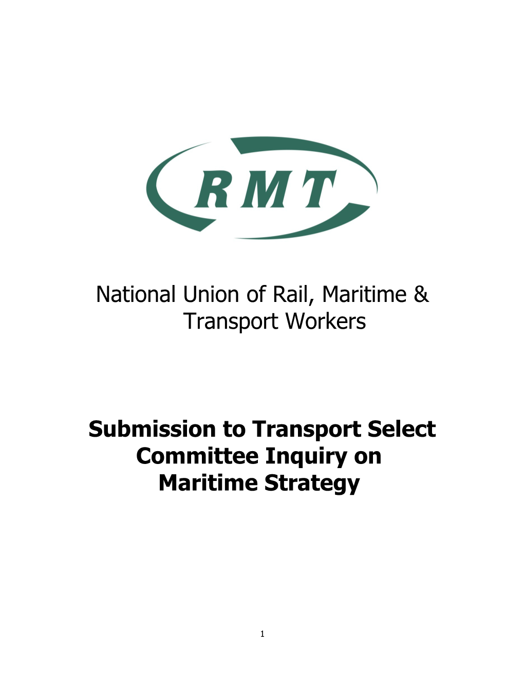 Submission to Transport Select Committee Inquiry On