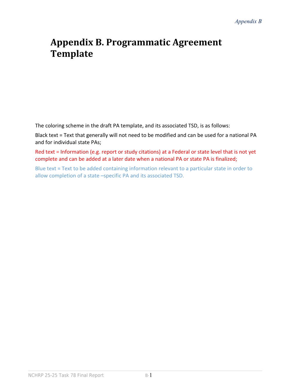 Appendix B. Programmatic Agreement Template