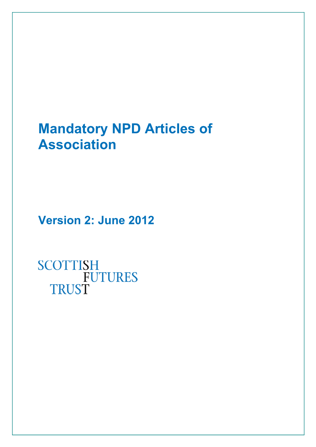 Mandatory NPD Articles of Association