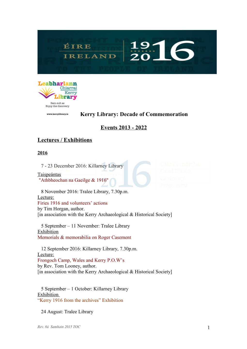 Kerry Library: Decade of Commemoration