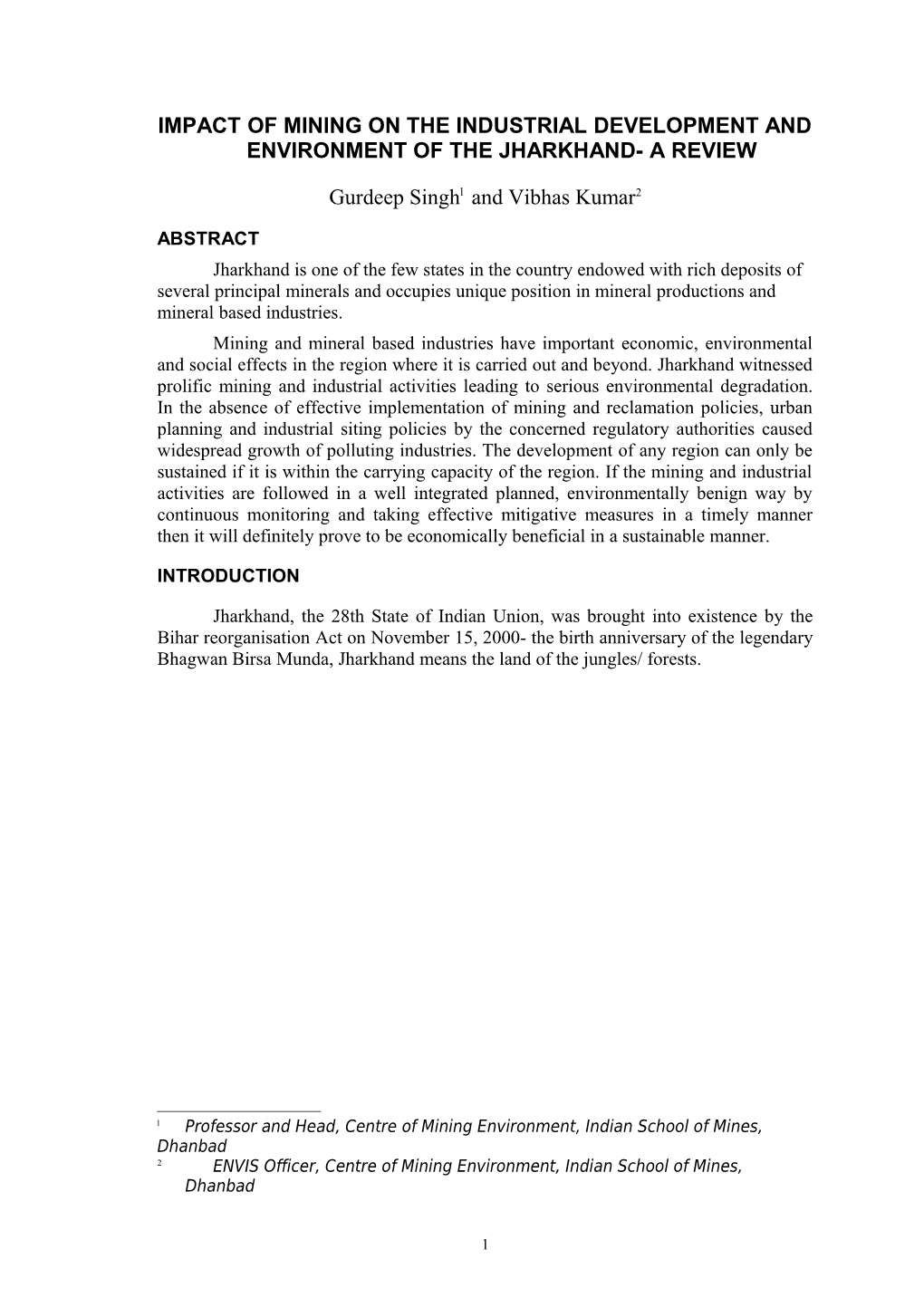 Air Quality Assessment in Mining Areas