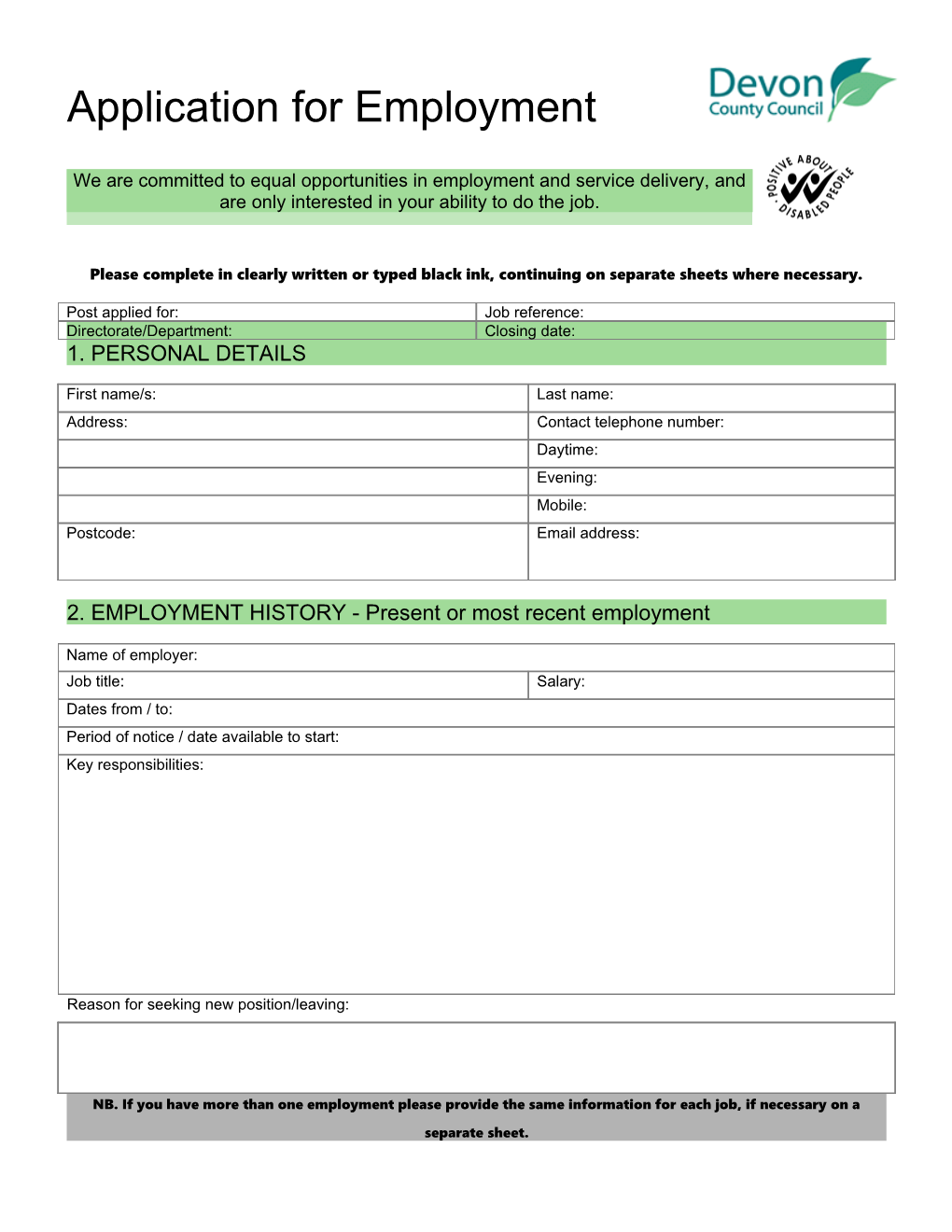 APP1 CRD Application for Employment