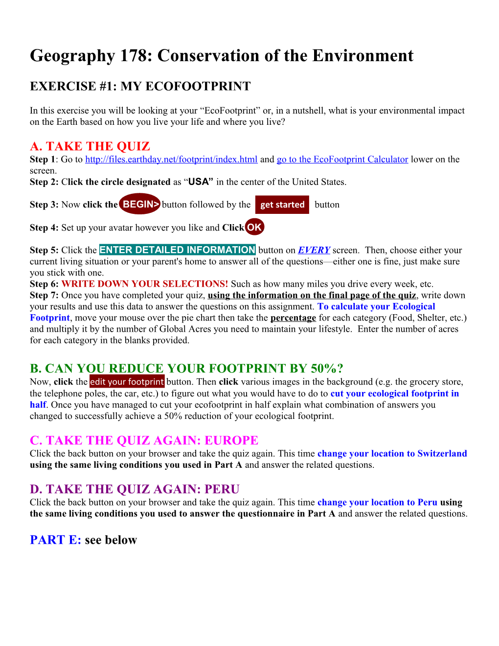 Geography 178: Conservation of the Environment