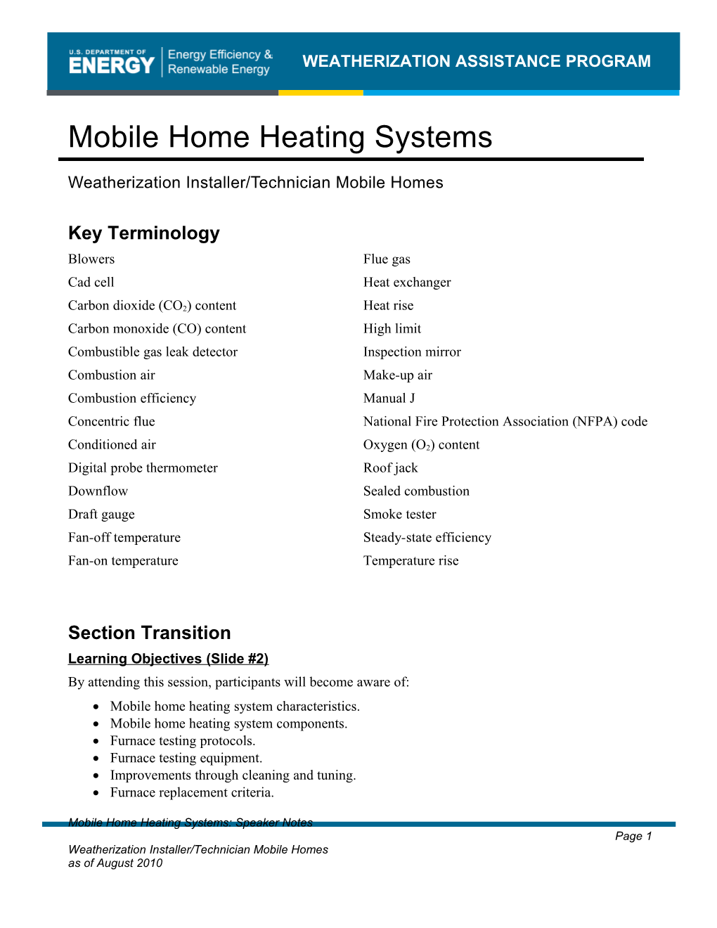 Mobile Home Heating Systems