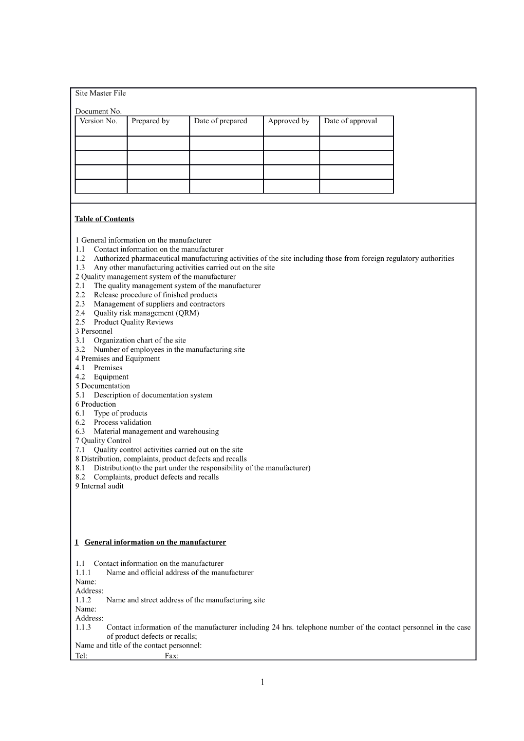 2Quality Management System of the Manufacturer