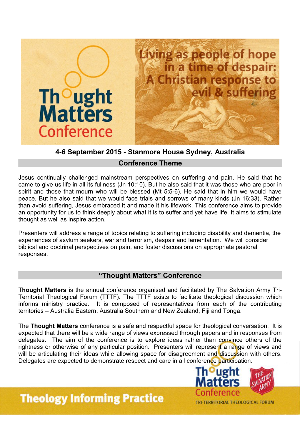 Thought Matters Conference Call for Papers