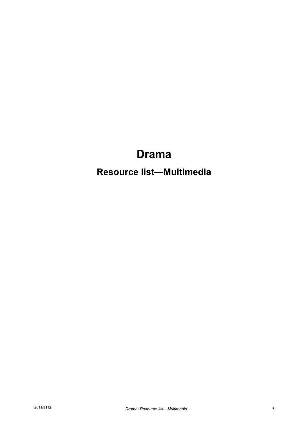 Drama Resource Lists Multimedia