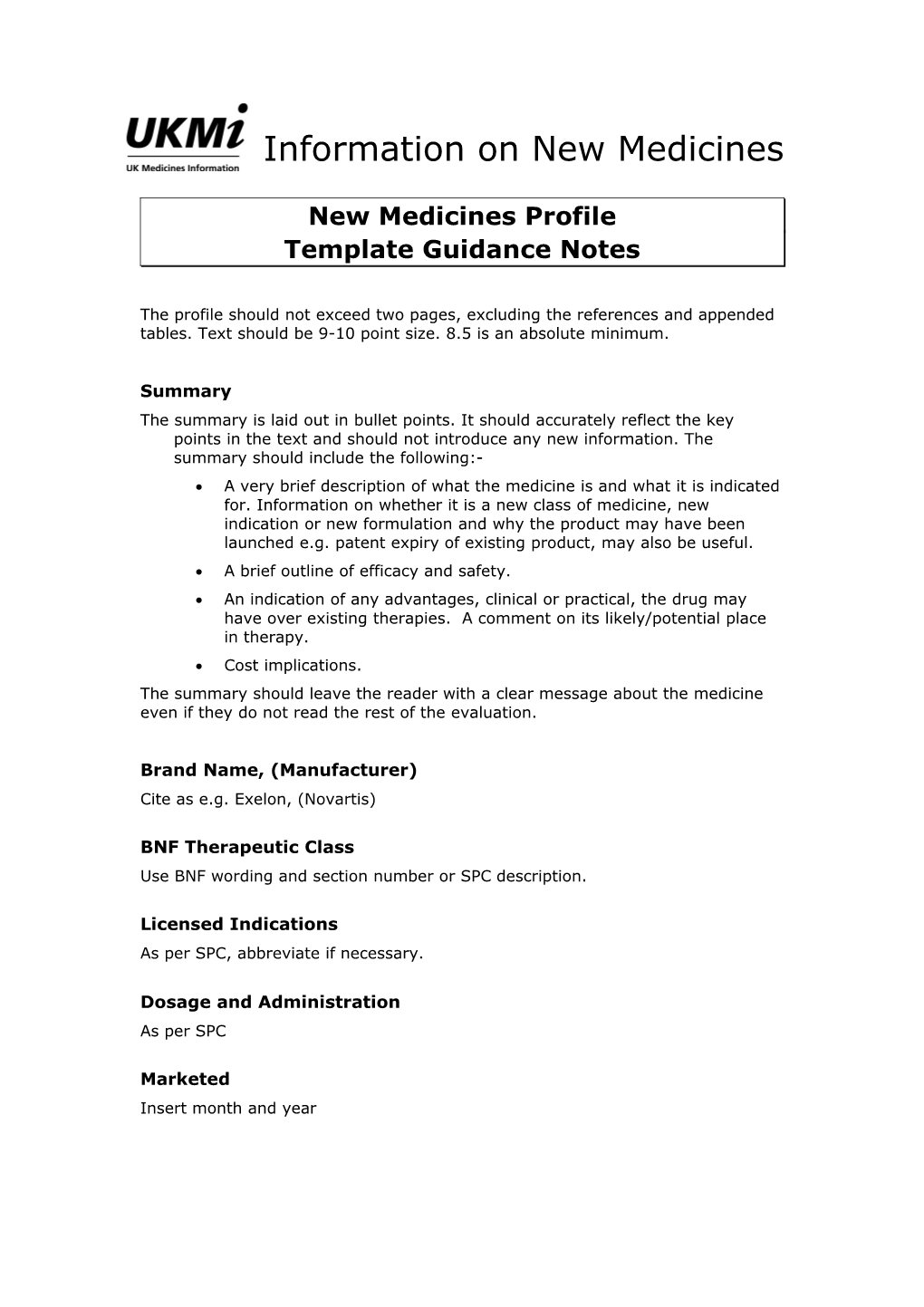 Information on New Medicines