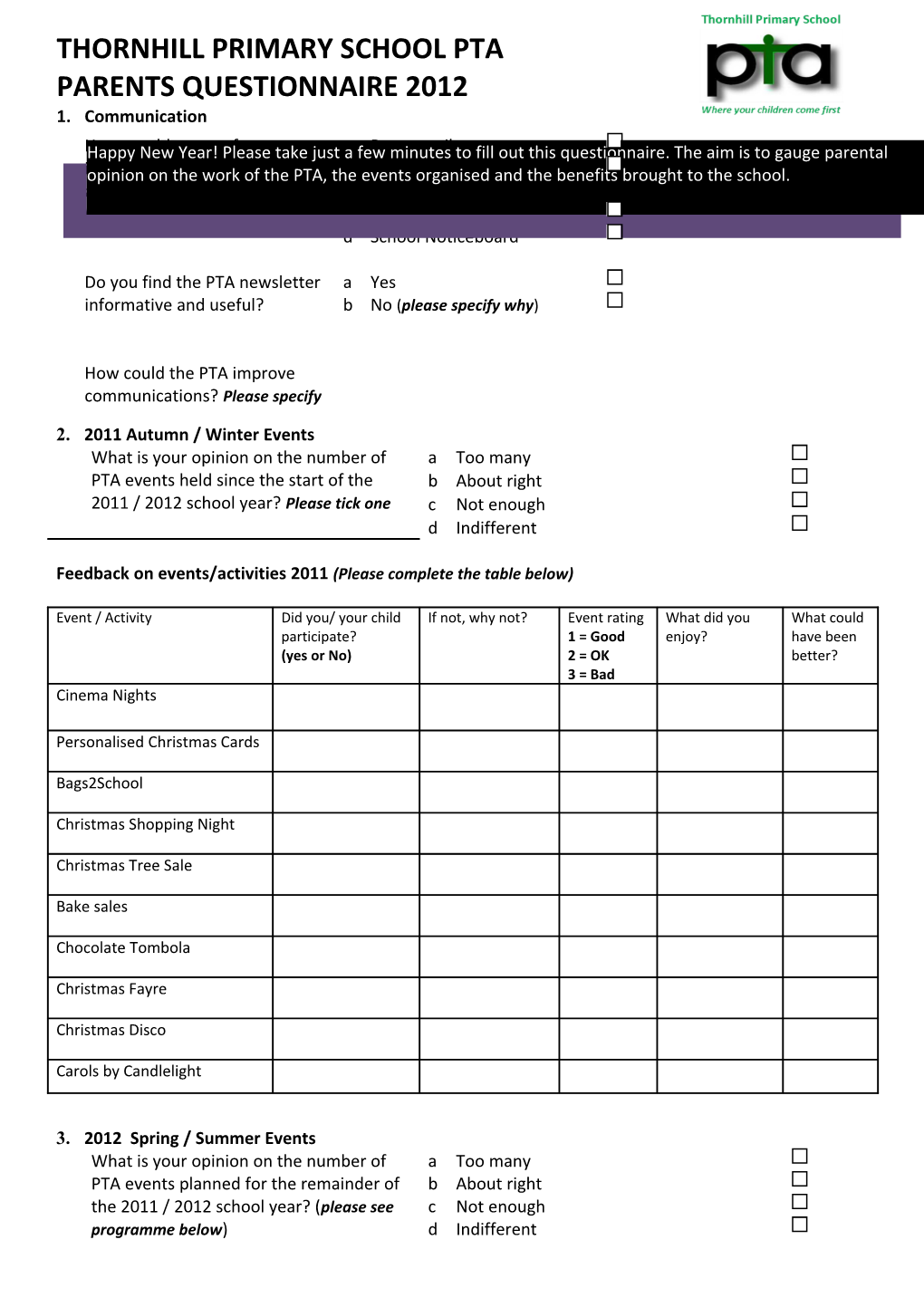 Thornhill Primary School Pta