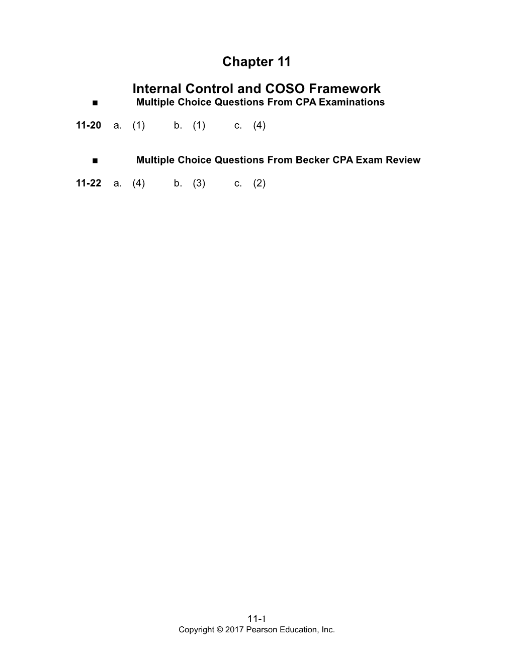 Internal Control and COSO Framework