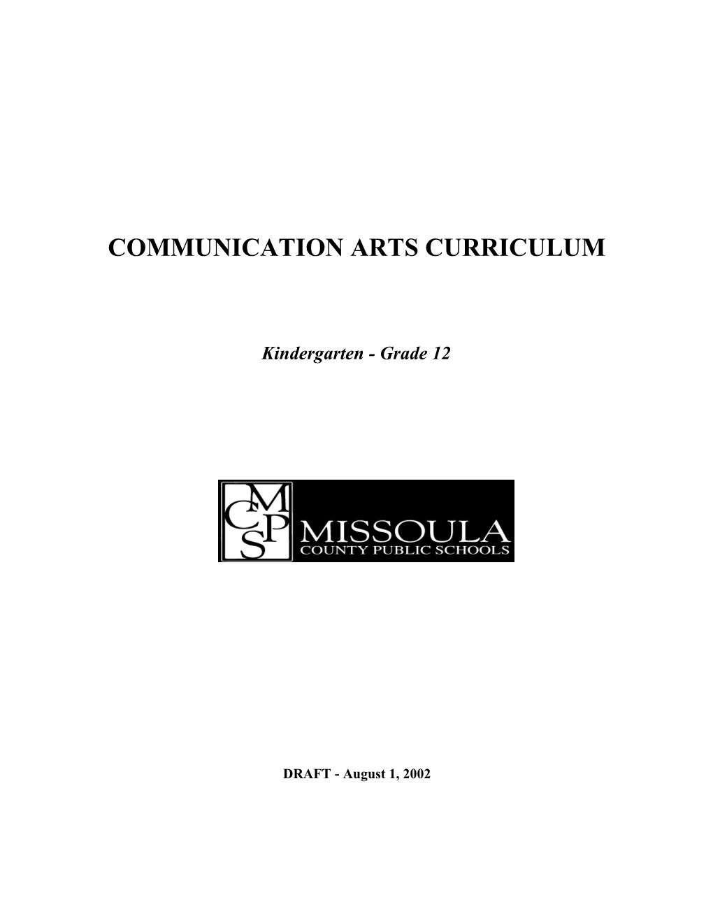 Communication Arts Curriculum