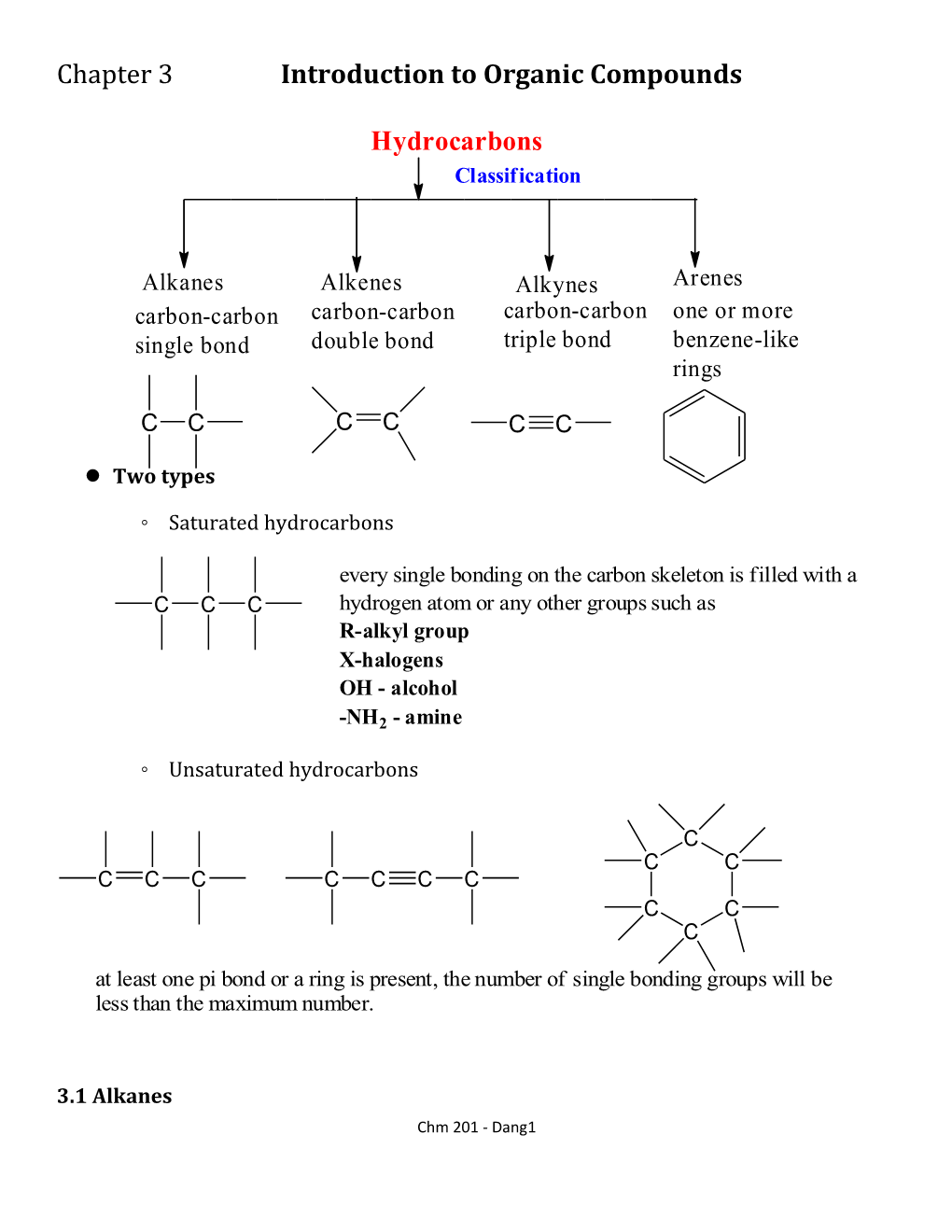 Chapter 3 Introduction to Organic Compounds