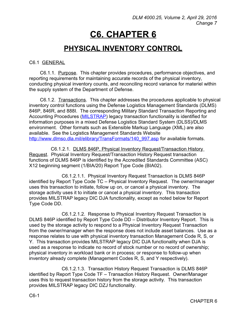 Chapter 6 - Physical Inventory Control