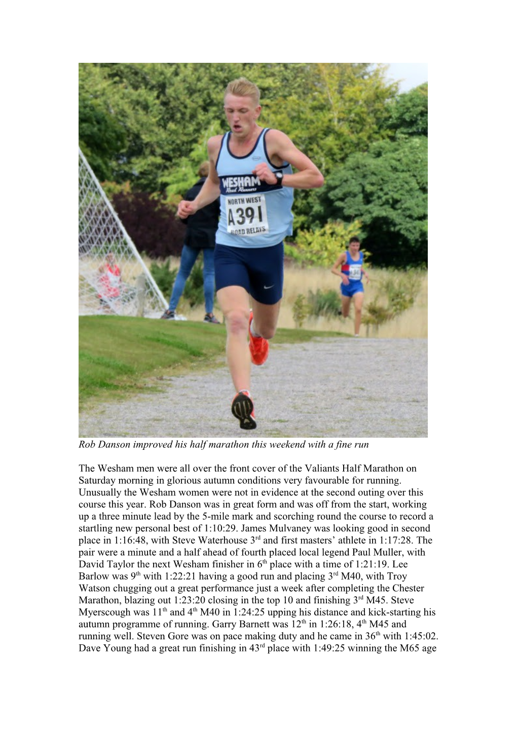 The Wesham Men Were All Over the Front Cover of the Valiants Half Marathon on Saturday