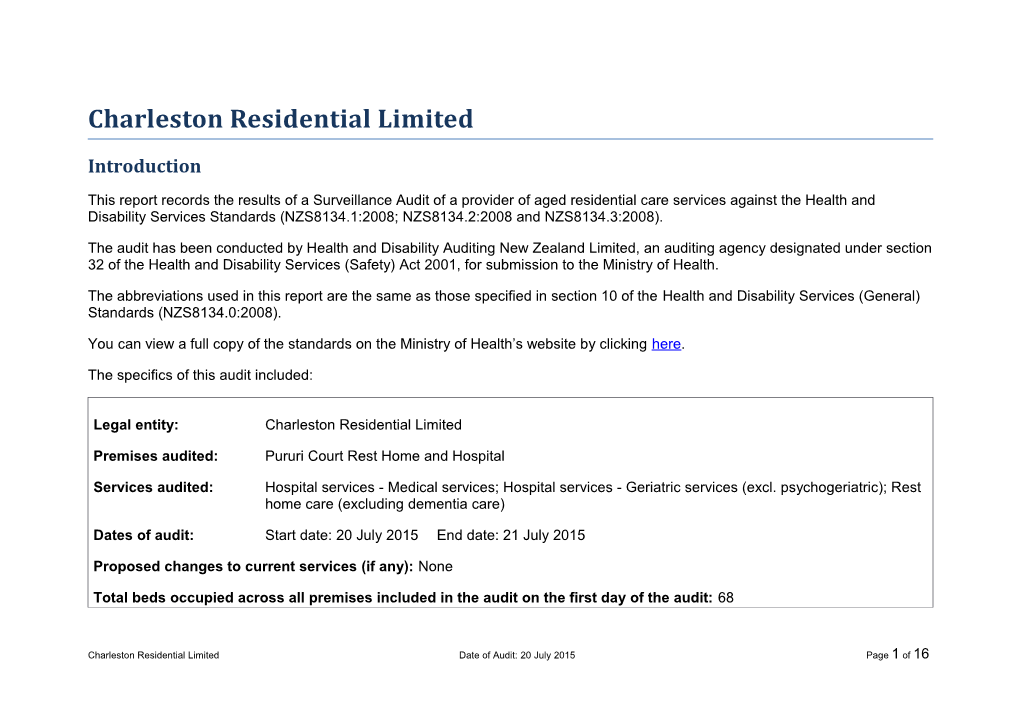 Charleston Residential Limited