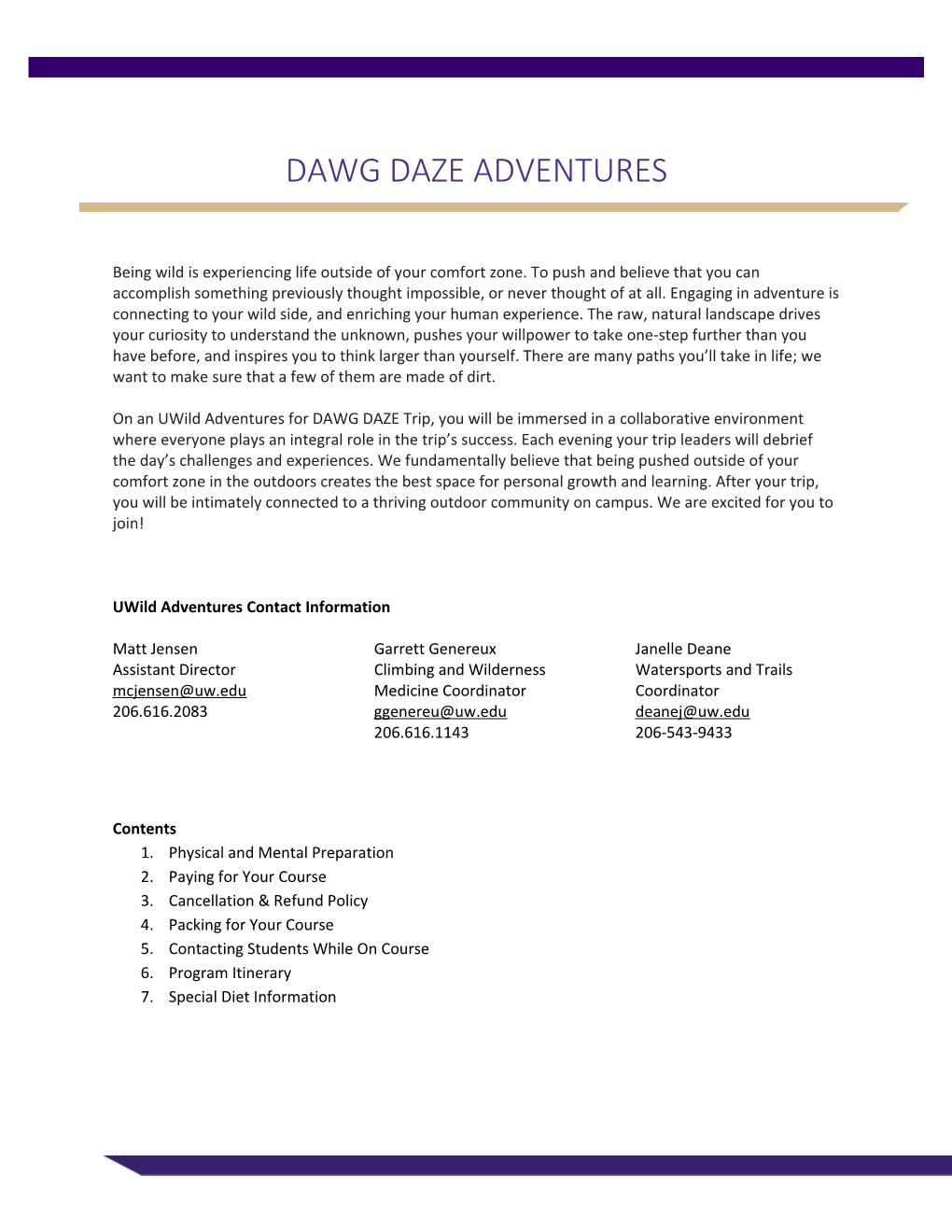 Uwild Adventures Contact Information